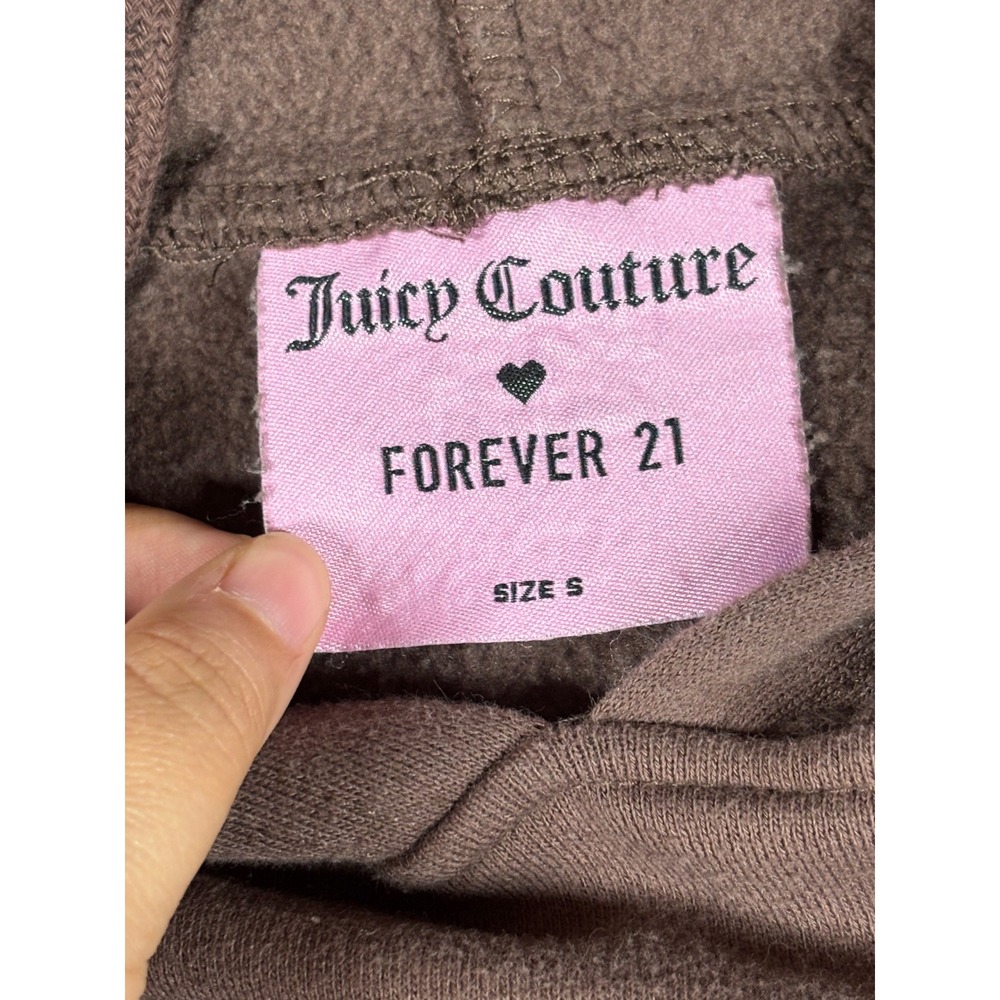 Juicy Couture Forever 21 Brown Rhinestone Hoodie Pullover Y2K Size S 5483‎ - Picture 2 of 7